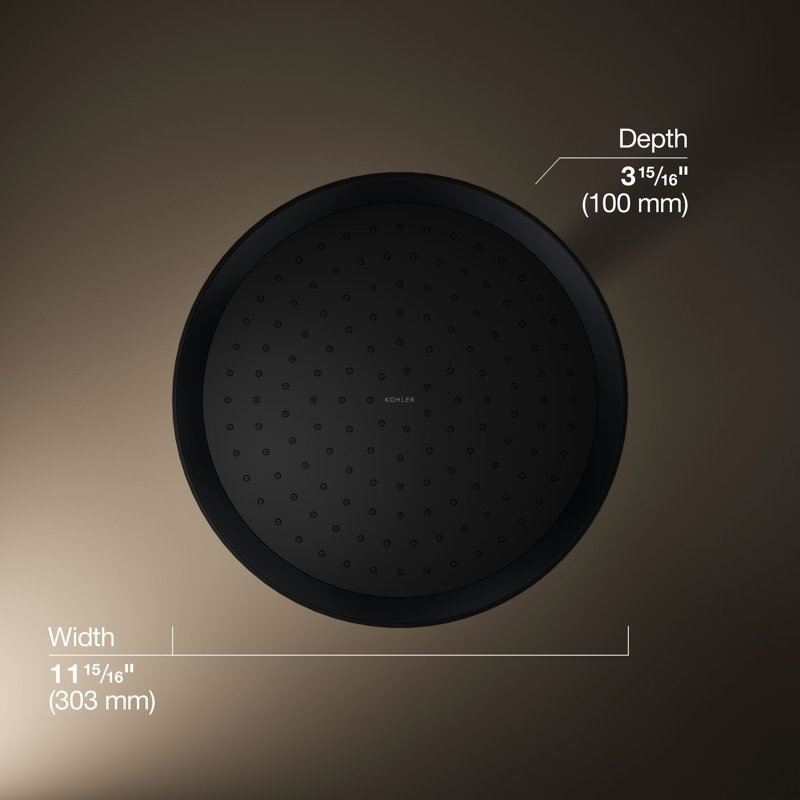 Statement™ 1.75 GPM Round 12 in. Rainhead with Katalyst Air-Induction Technology, Matte Black