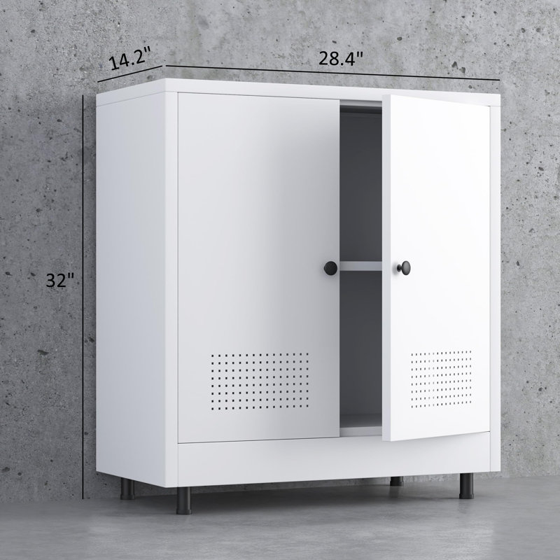 Armoire de rangement en métal, Blanc
