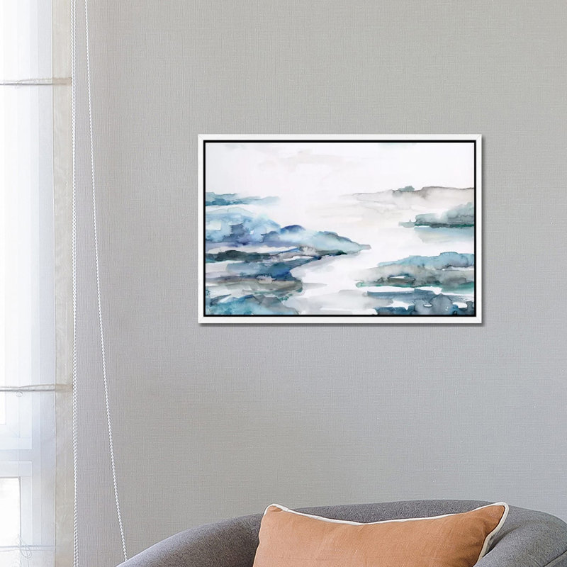 Estuary II by Nan - Painting on Canvas, 66.04 cm H x 45.72 cm W, White Framed