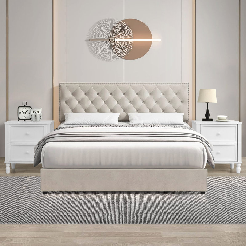 Table de chevet Tommy, table d'appoint moderne 18,9 po, table de bout à 2 tiroirs avec rangement, table de chevet pour chambre à coucher, salon, blanc classique