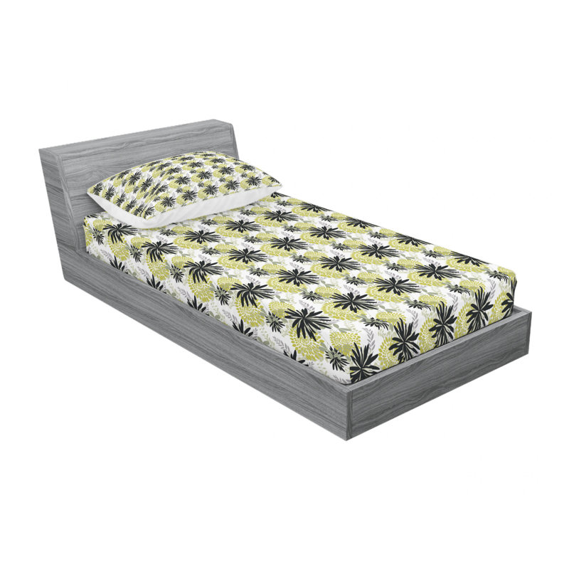 Ensemble de draps à fleurs et feuilles, Ensemble de draps pour lit simple TG avec drap-hou