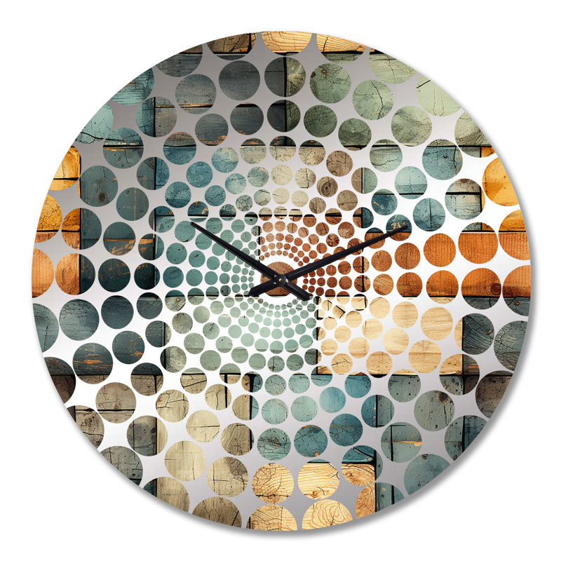 Rustic Modern Cubic Farmhouse Planks - Horloge murale rétro, Grand