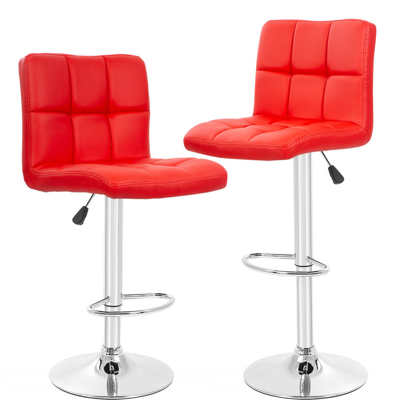 Tabouret pivotant à hauteur réglable Deneena, Rouge