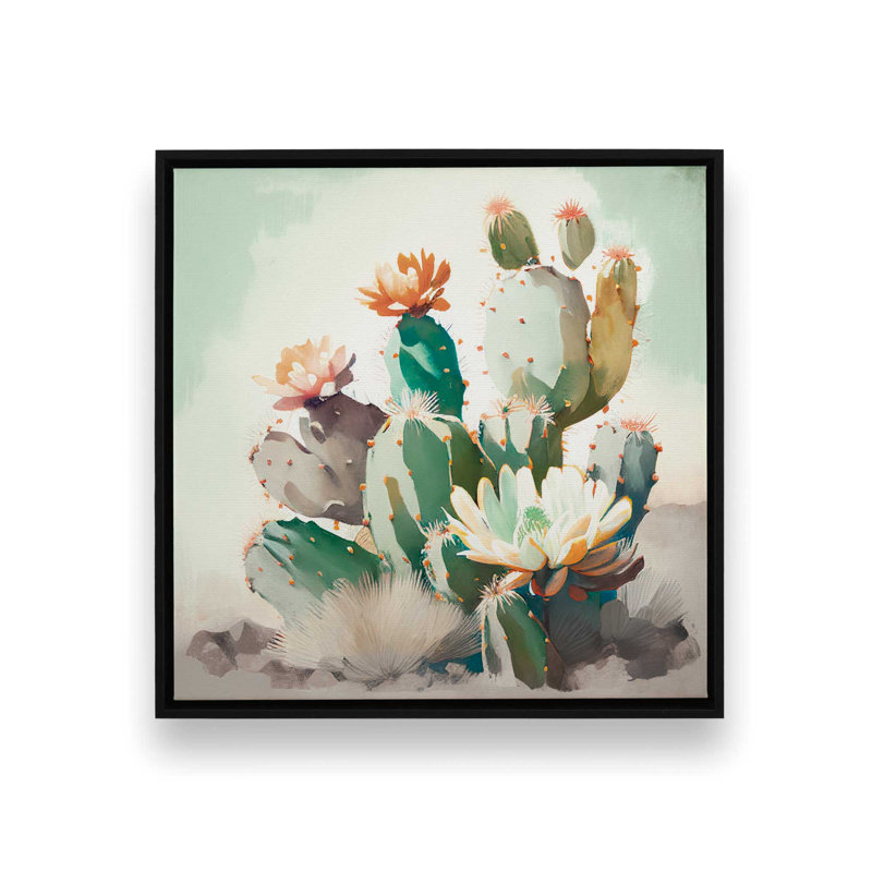 «Blossoms of the Southwest», reproduction sur toile dans un cadre, H 16,75 po x l 16,75 po, Noir satiné