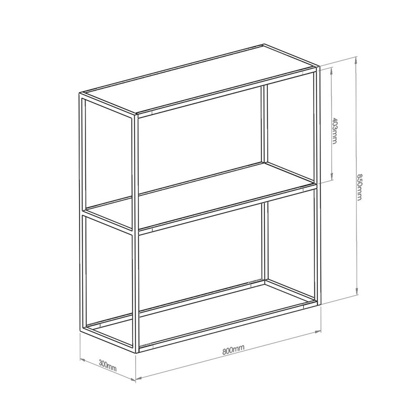 Modern Black Sideboard with Metal Legs, 31.5 x 33.5 x 11.8 inches | 100% Melamine Coated Chipboard, Thickness: 0.7 inches | Industrial Design, Perfect for Storage in Home & Office Spaces