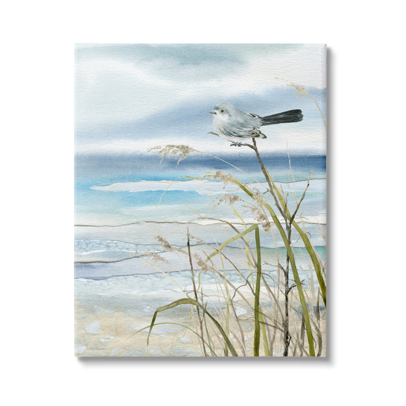 Reproduction d'oiseau et plage abstraite sur toile Beachcrest Home ™ par Carol Robinson, H 48 po x l 36 po x P 1,5 po