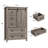 48" Tall Farmhouse 5 Drawer Dresser for Bedroom, Wood Chest with Sliding Barn Door & Adjustable Shelf-1122174203