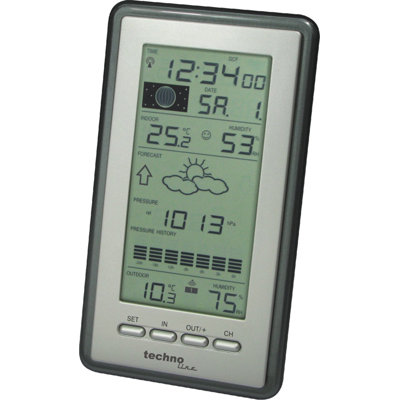 Modern & Contemporary Radio Clock Tabletop Clock in Grey