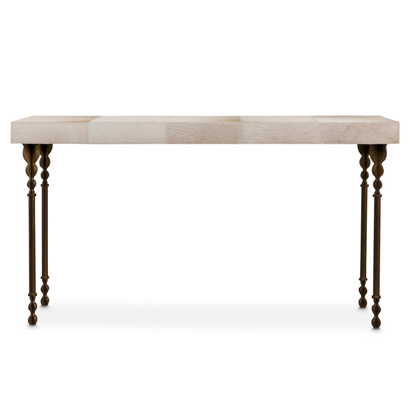 Nguni Console Table, 31.5" H x 60" W x 18" W, Aged Brass