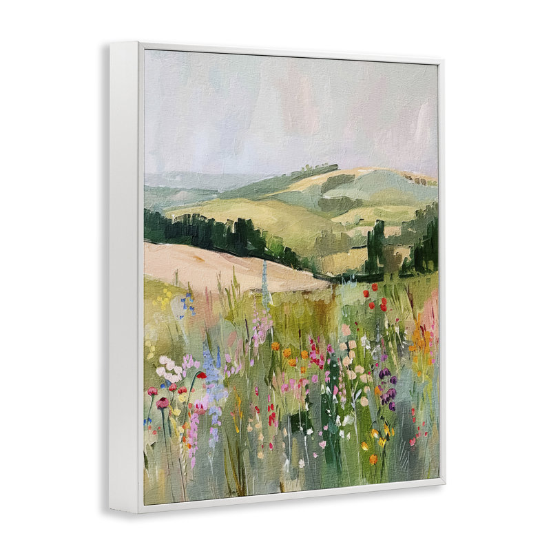  Pastel Countryside Meadows Giclee Art by RileyB, H 30 po x l 24 po, Estampe numérique encadrée blanc bord de mer
