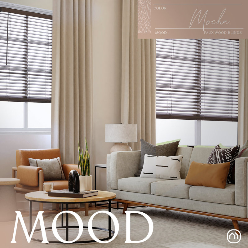Room Darkening Horizontal/Venetian Blind, 34"W x 72"L, Brown