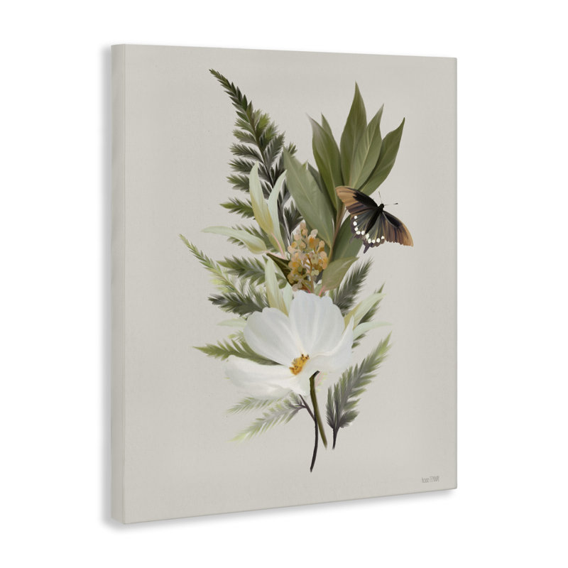 Brins de fleurs et toile papillon, design par House Fenway, H 20 po x l 16 po