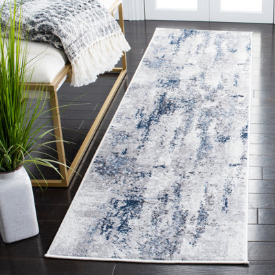 Minyard Abstract Gray/Blue Area Rug