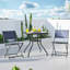 Square Metal Outdoor Dining Table With Umbrella Hole , 70cm W x 70cm D
