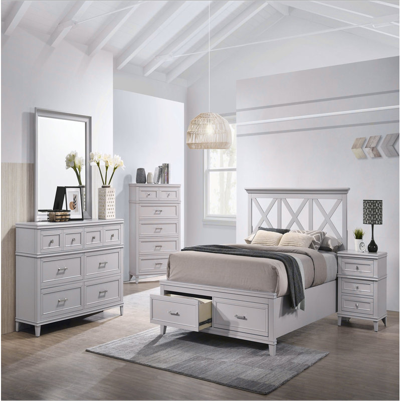 Commode 6 tiroirs, Gris