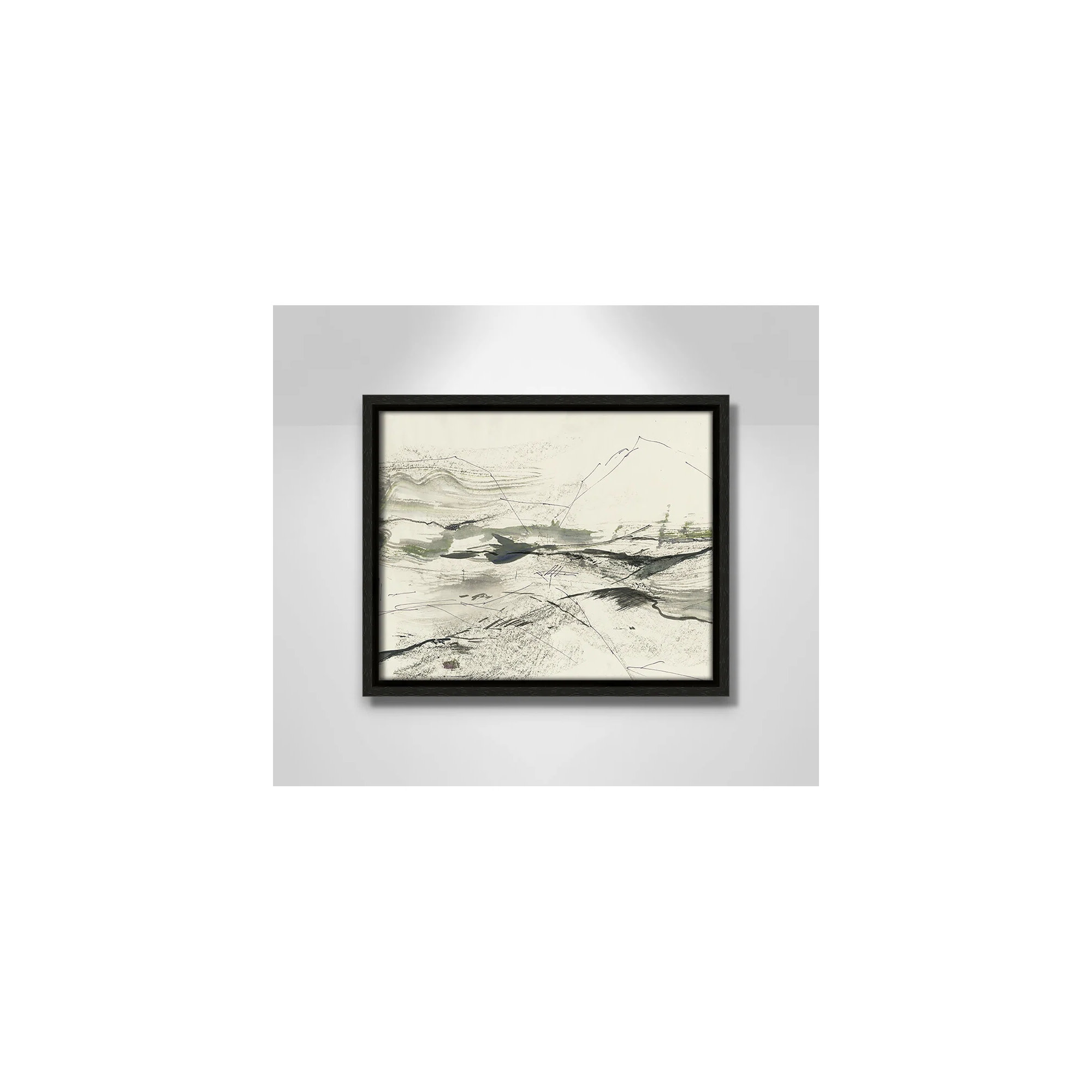 Green Sketches by PI Studio, No Mat, Espresso Floater Framed, 9.5" H x 11.5" W x 2" D