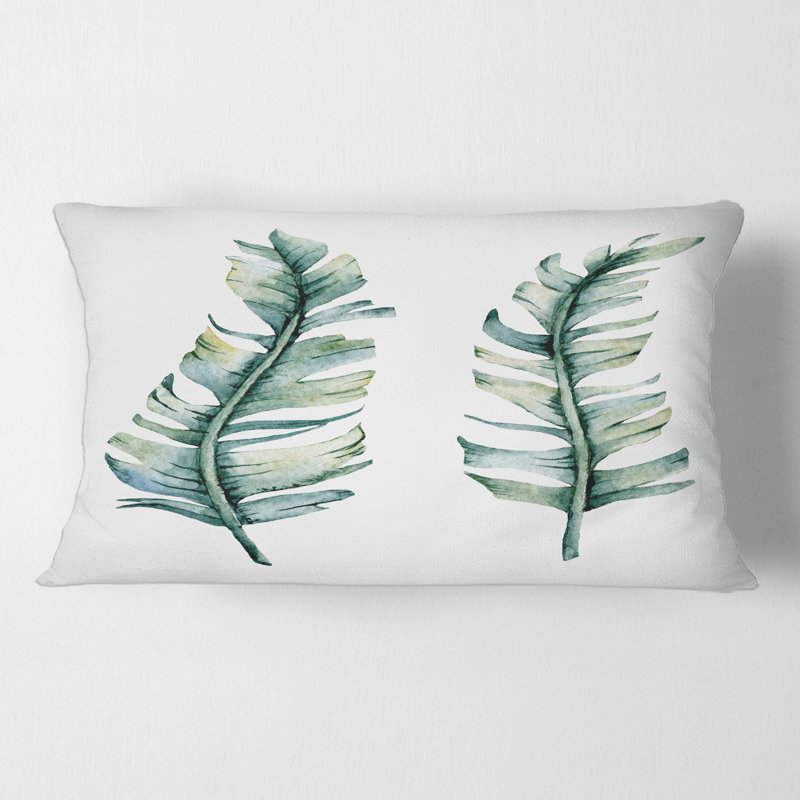 Rectangle, duo de feuilles tropicales - Coussin Farmhouse