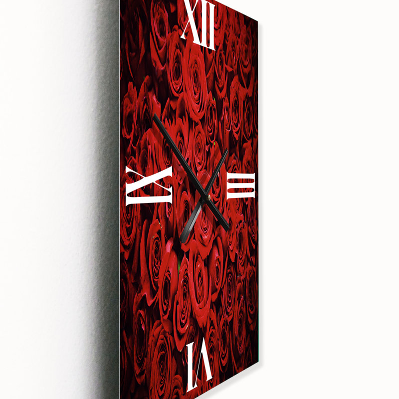Rose d'hiver - horloge murale traditionnelle, Petit