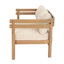 Ensemble de causeuse d'extérieur en bois d'acacia avec coussins hydrofuges et table ronde pour patio