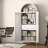 2-shelf And 1-drawer Metal Display Cabinet,Modern Freestanding Arched Cabinet, Antique Cabinets,Porcelain Cabinets,Bookshelves,assembly Required-1625589733