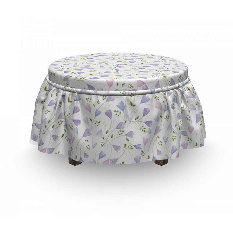 Housse pour repose-pieds motif floral délicat
