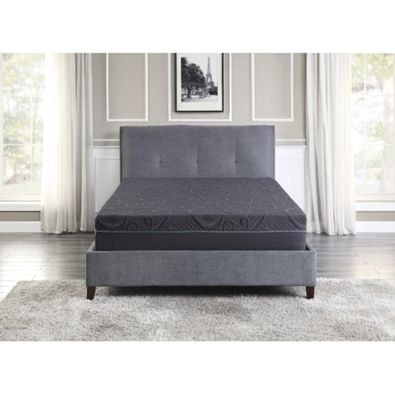 Matelas hybride en mousse viscoélastique imprégnée de gel de 11 po - Gris foncé, en boîte pour plus de confort, Grand lit