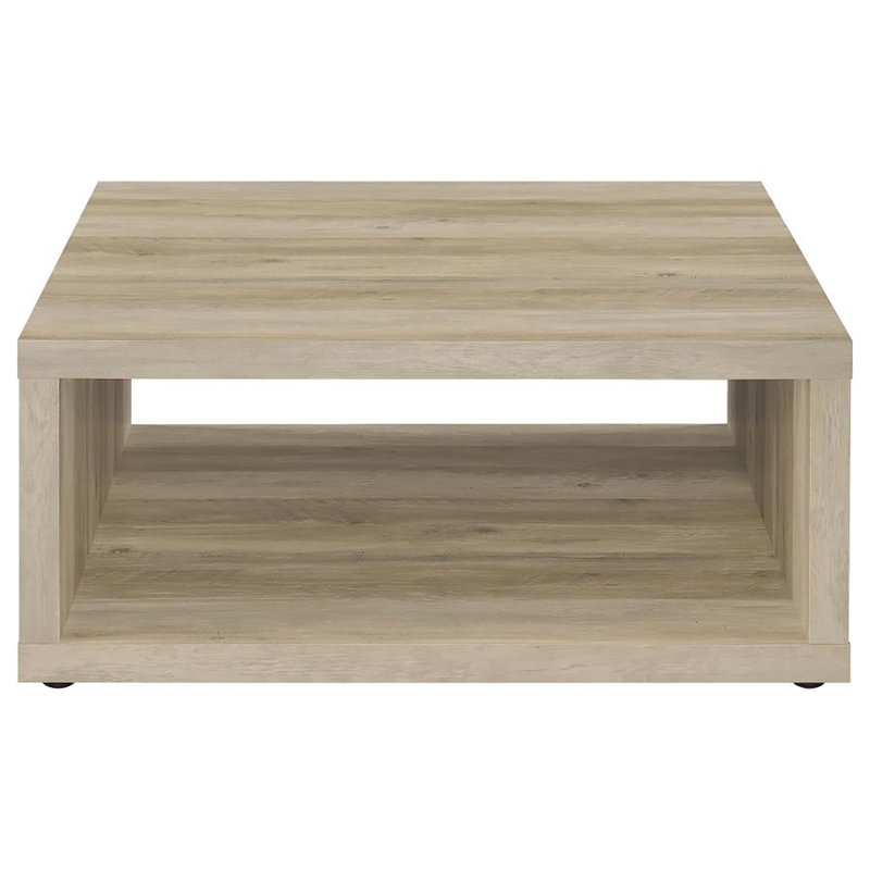Jasse Square Coffee Table, Distressed Pine