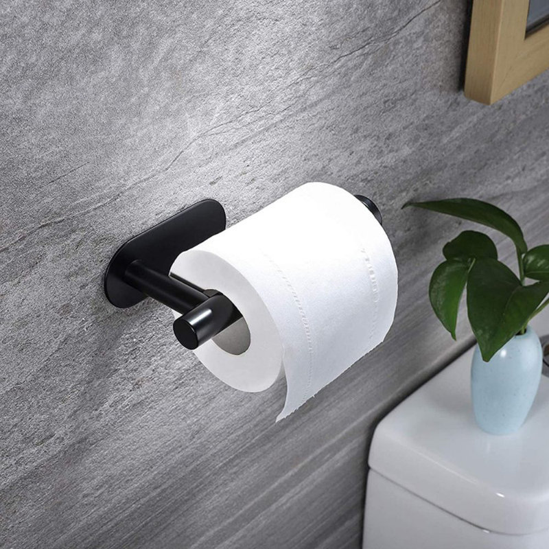 Wall Mounted Toilet Paper Holder, Matte Black