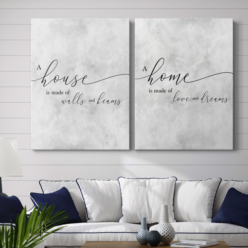 " A House " 2 - Pieces, No Mat, 12" H x 8" W x 1" D, Wrapped Canvas