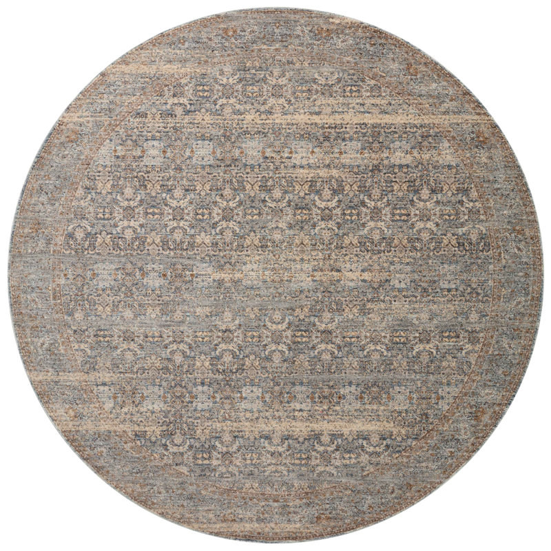 Angela Rose x Loloi Blake Ocean / Mocha Area Rug, Square 1'5"