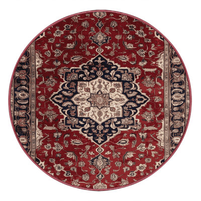 Machine Washable Persian Red Area Rug