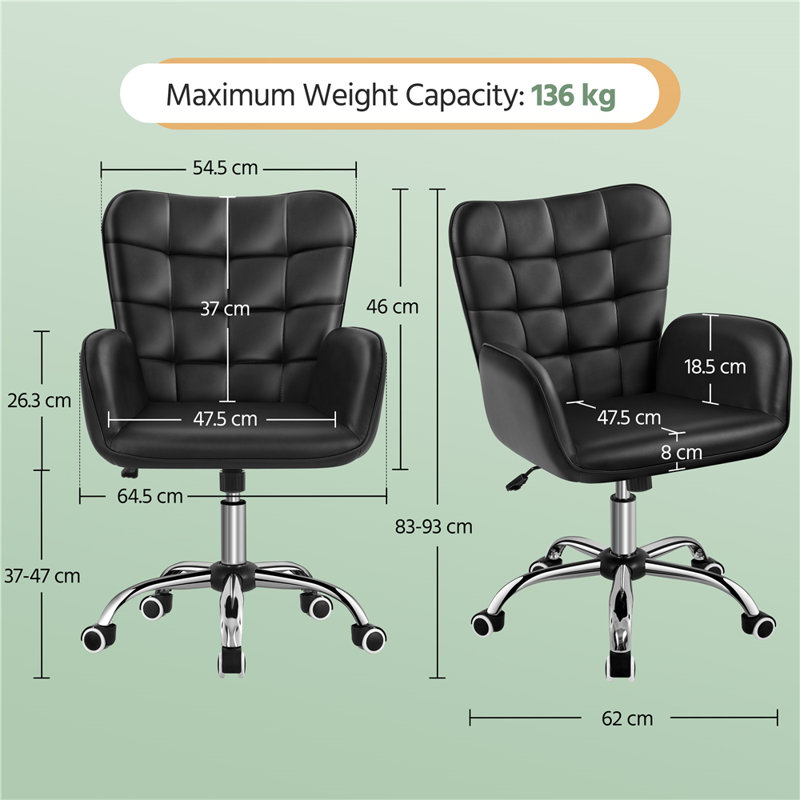 Modern Mid-back Office Chair, Black