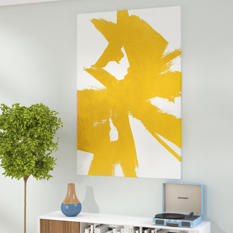 Dessin abstrait I par Laura Mae Dooris - Peinture sur toile, H 26 po x l 40 po, Toile tendue, No Frame