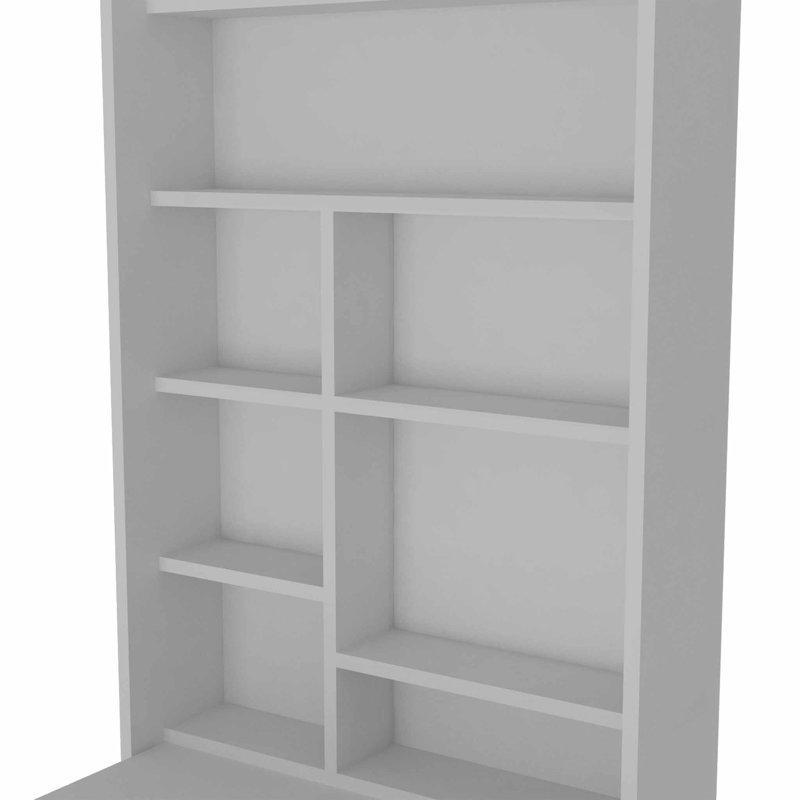 Dalton Foldable Floating Desk with 7 Shelf Divisions, White