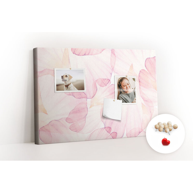 Wall Mounted bulletin board print decorative wall message pin boards home office corkboard Watercolor flowers