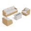 Ensemble de conversation extérieur pour 5 personnes avec table de foyer-738515425