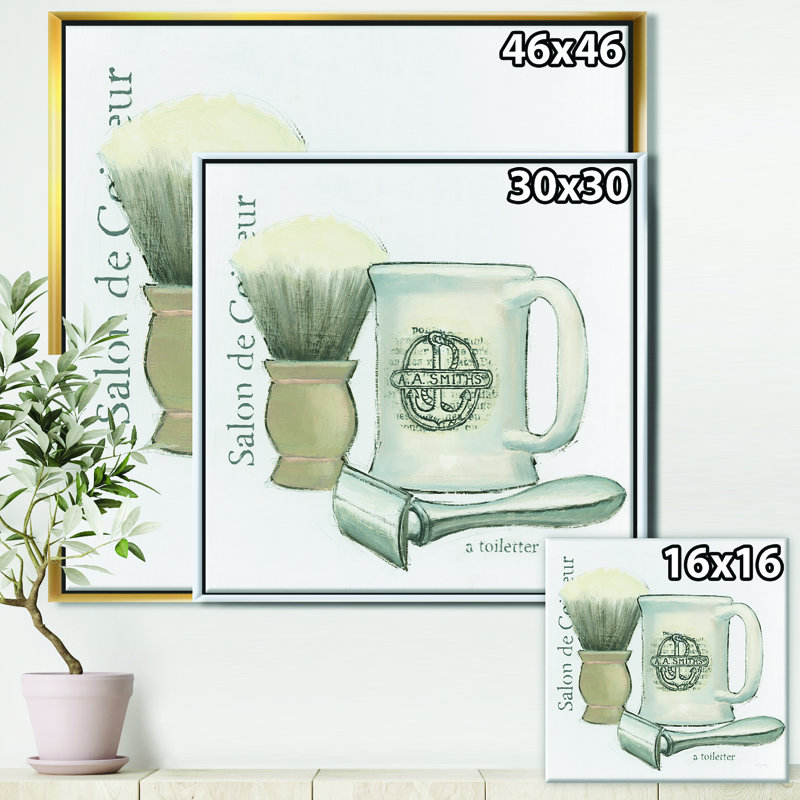 Perfume Glam Bathroom III - reproduction d'art, Toile encadrée flottée blanche, H 46 po x l 46 po x P 1,5 po