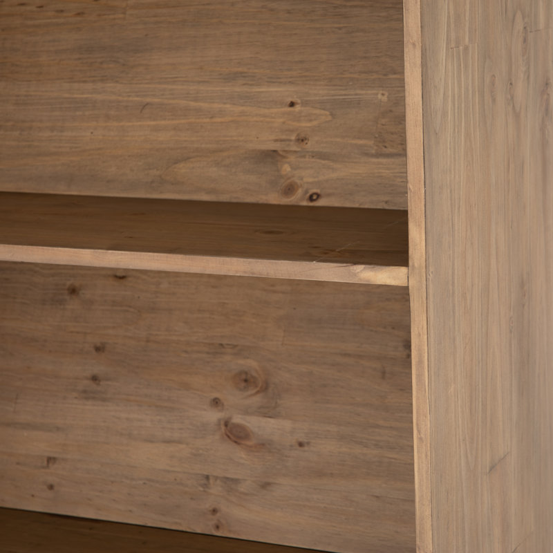 Bane Solid Wood Bookcase, Smoke Pine
