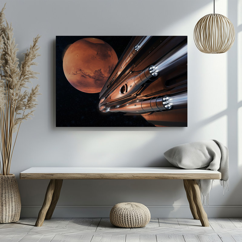Toile, "Une scène futuriste", art mural moderne sur toile The Cosmos With The Vibrant Rust, H 16 po x l 20 po