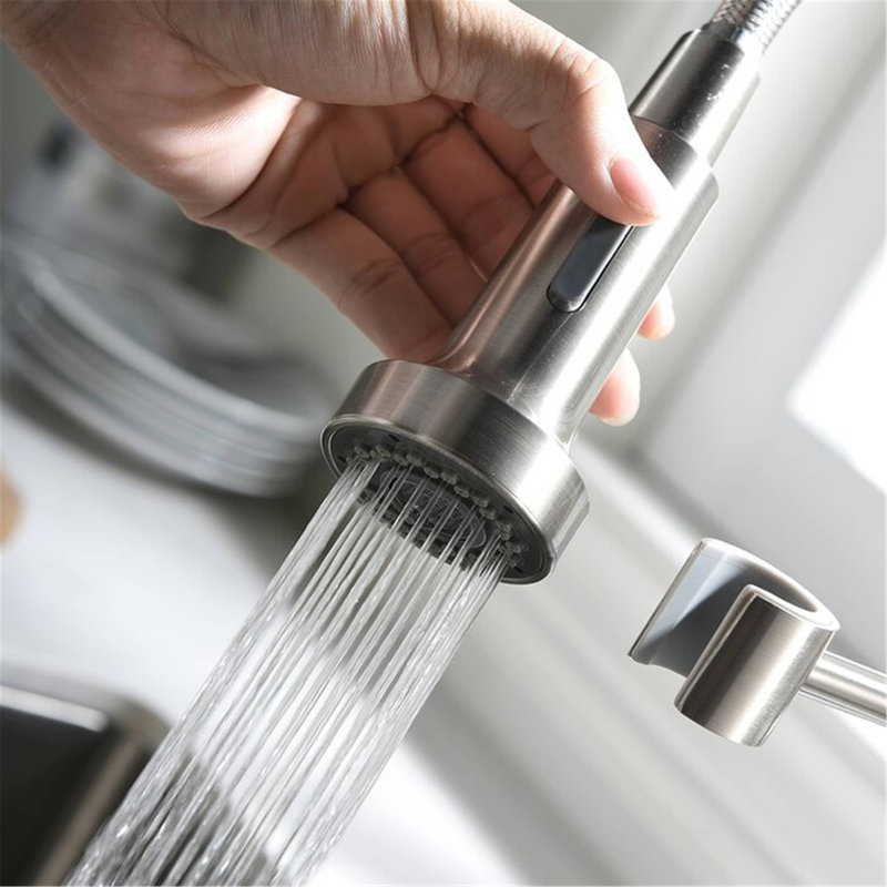AWZTOO Pull Down Kitchen Faucet, Brushed Nickel