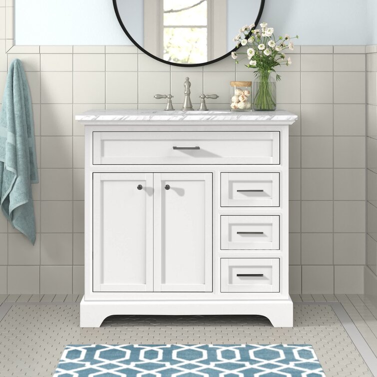 36 Inch Single Bathroom Vanity Set In White - #366T5
