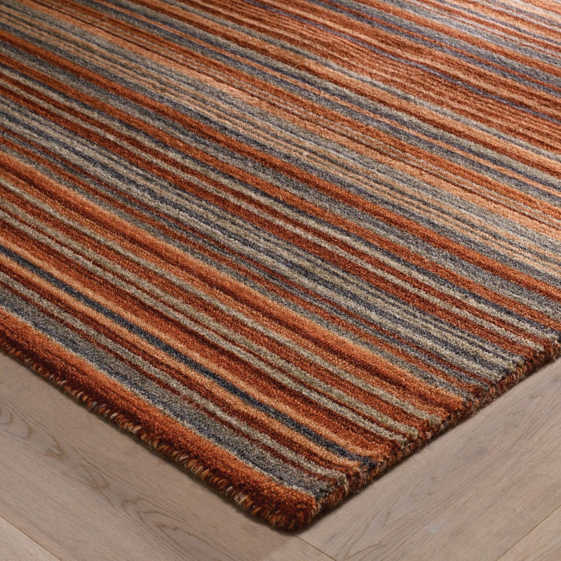 Tarren Handwoven Wool Orange/Gray Rug, Rectangle 80 x 150cm