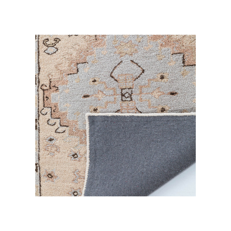 Wool Oriental Area Rug in Light Blue/Beige/Black, Runner 2'6" x 12'