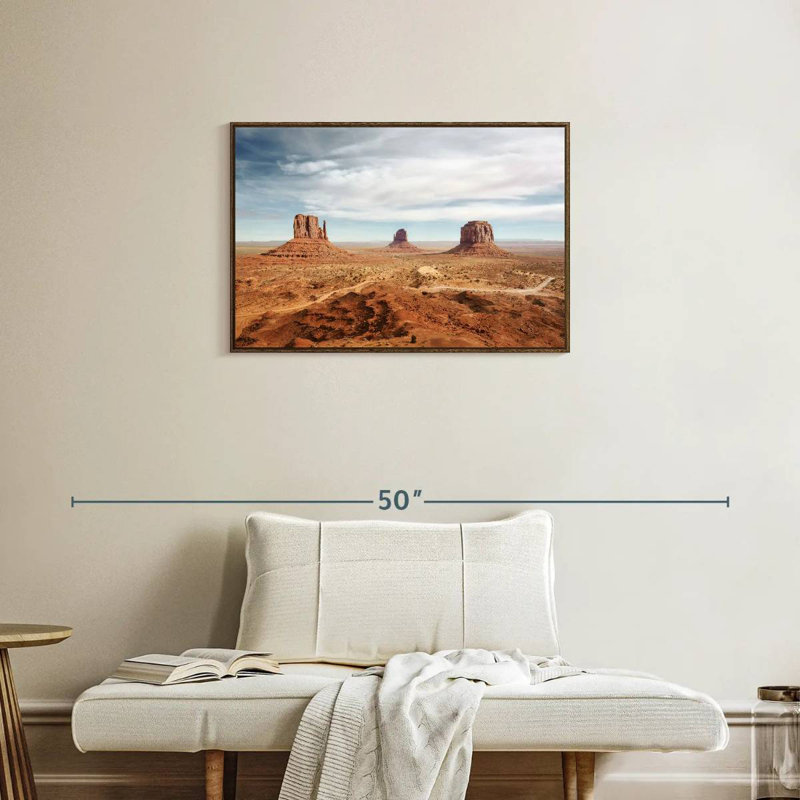 Arizona Monument Valley, Cadre flottant en noyer, 31 po x 21 po