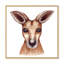 Portrait d'un kangeroo - reproduction d'art sur toile traditionnelle-66837497-66837499