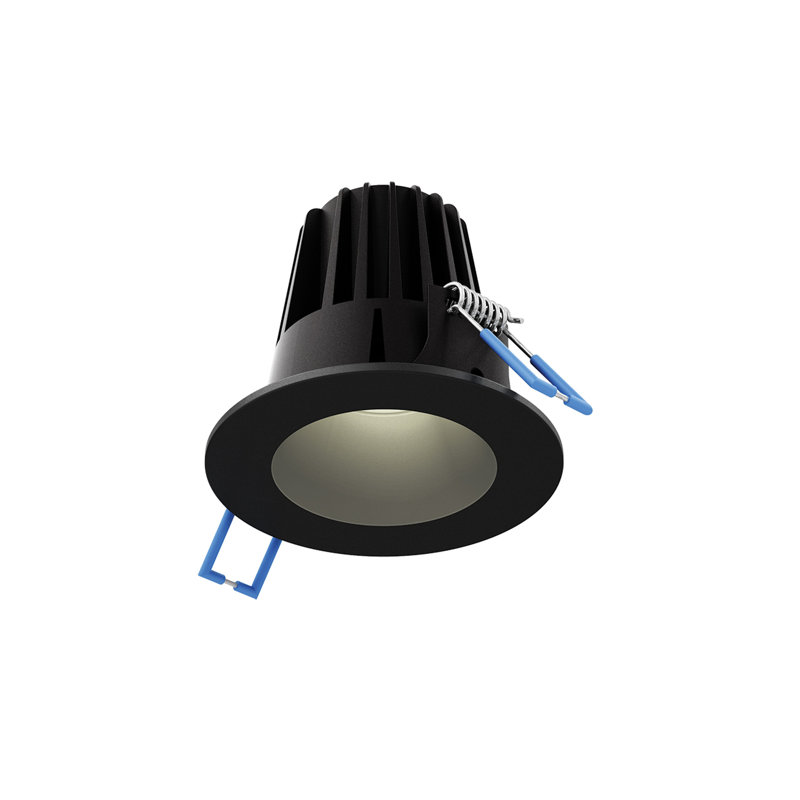 Panneau lumineux DEL rond 2 po, Noir