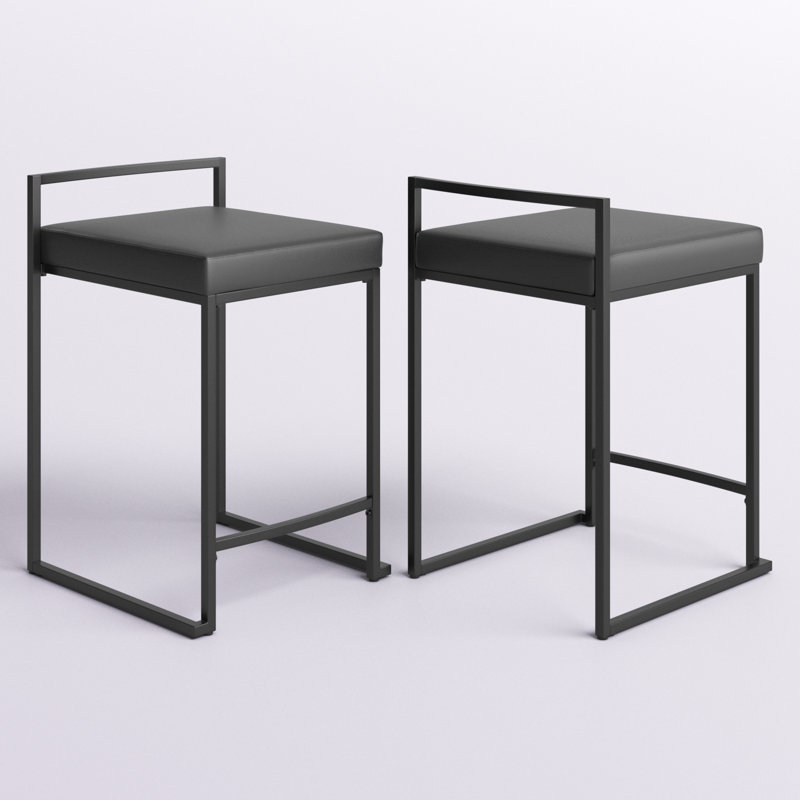 Artu Upholstered Counter Stool with Metal Frame