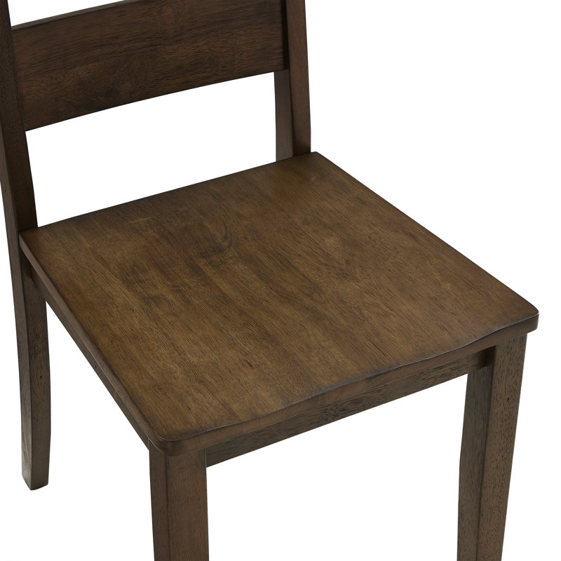 Chaise d'appoint en bois massif Heymann, Chêne foncé