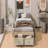 Queen Size Platform Bed, With 6 Storage Drawers-1314042520-1314042521