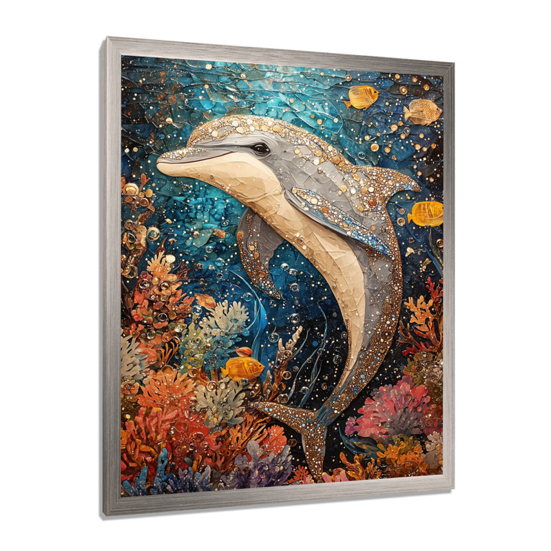 Aza - animaux, impressions sur toile, H 20 po x l 12 po, Picture Framed, Argent